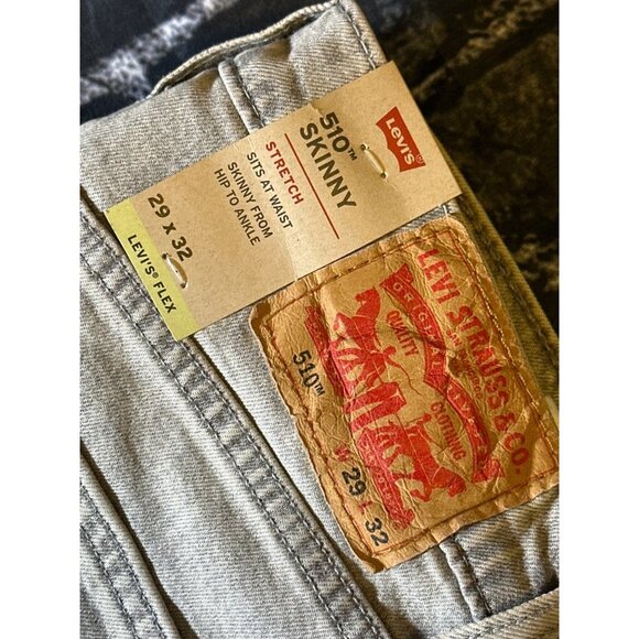 Levi's Mens 510 Gray Straight Fit Denim Jeans, Size 29x32, NWT - Picture 3 of 7